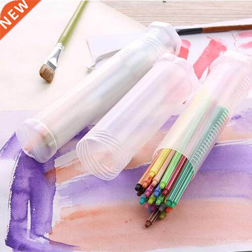 Adjustable Slm Transparent Cylnder Pencl Case Plastc Por
