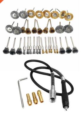 36 Pcs Copper Wre Polshng Wheel Brush Drum Full Set & 1s