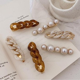 New Handmade Chain Hair Clips Gold Color Long Barrettes Hair