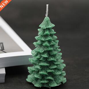 Three-dmensonal Chrstmas Tree Candle Slcone Mold Handma