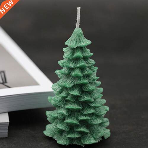 Three-dmensonal Chrstmas Tree Candle Slcone Mold Handma