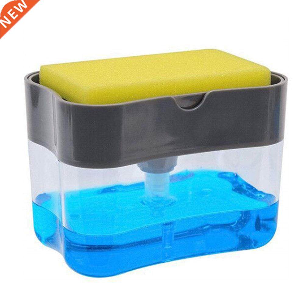 Soap Dispenser Pump With Sponge Manual Press Cleaning Liquid