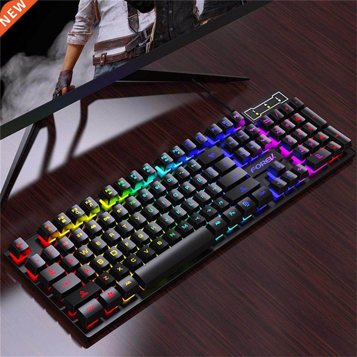 Gaming Keyboard Computer Keyboard Gamer PC Colorful Rainbow