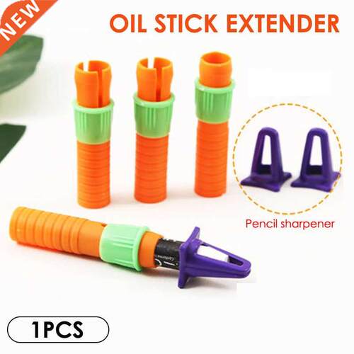 1pc Crayon Sharpener Plastic Crayon Pen Cap Crayon Stick Ext