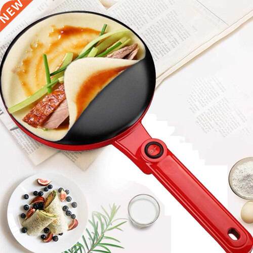 Kitchen 220V Non-stick Electric Crepe Pizza Maker Machine Ba