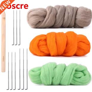 13PCS Needle Felting Starter Kit With 3 Colors Wool Roving F