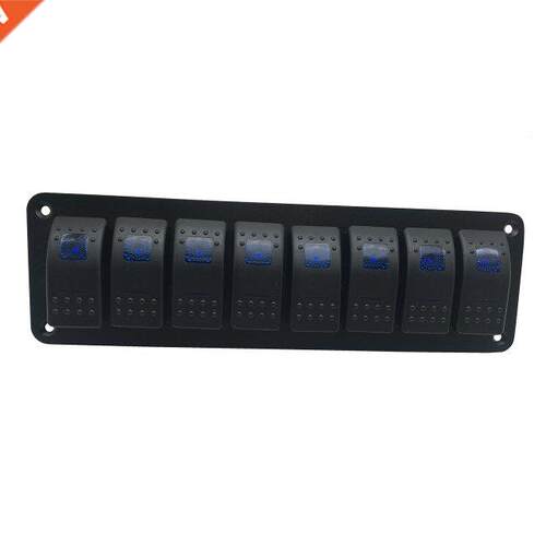 12V/24V Waterproof 8 Gang 2 LED Double lights Rocker Switch