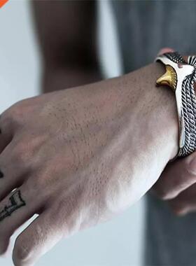 Viking Eagle Cuff Bracelet Valentines Day Gift for Boyfriend