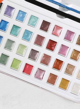 36 Color Glitter Water Color Set Metallic Gold Pigt Paint Ar