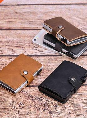 Blocking Vintage Men Credit Card Holder Aluminum Alloy Busin
