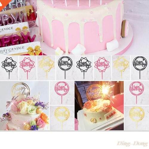 10Pcs/lot New Multi style Acrylic Hand Writing Happy Birthda