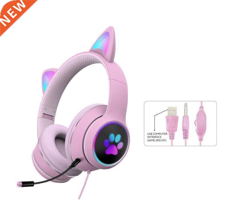 Cat Ear Wired Headphones 7.1 Channel Portable Fashionable Fo