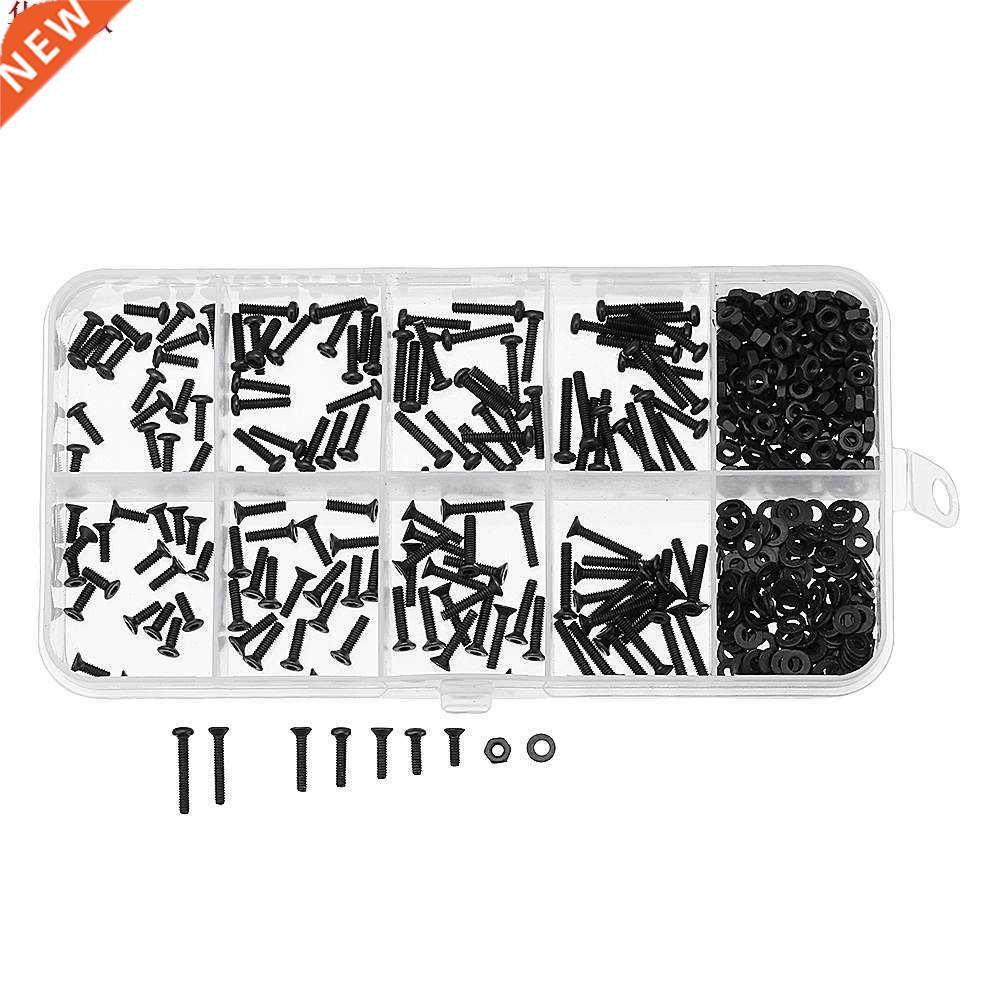 M2CH4 480Pcs M2 Hex Socket Button&Flat Head Screw Carbon