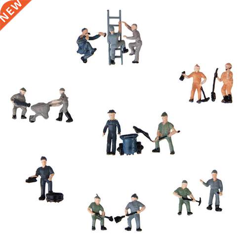 25pcs 1:87 HO Scale Miniature People Model Worker Figurines