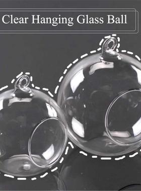 Clear Hangng Ball Creatve Glass Flowerpot Offce Garden De