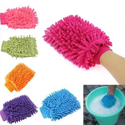 1pc Ultrafine Fiber Chenille Anthozoan Car Wash Gloves Car W