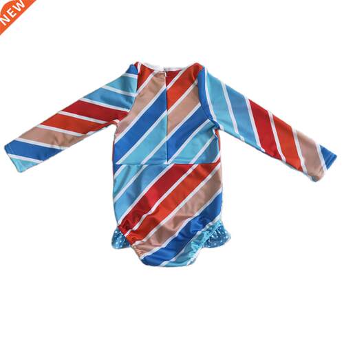 Baby Summer Clothes Long Sleeve Grl Strpe Swmmng Sut K
