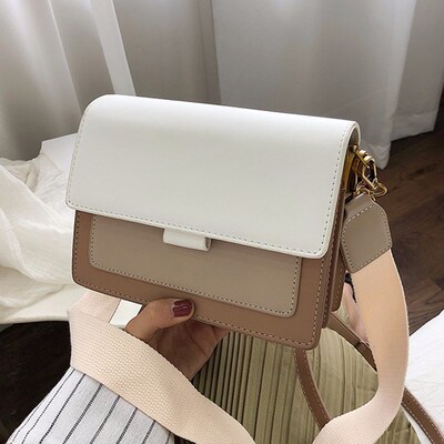 Contrast color Leather Crossbody Bags For Women 2021 Travel