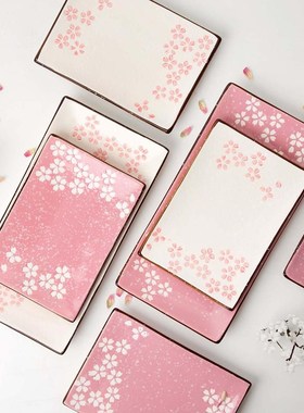 Sakura Pattern Dinner Plates Dishes Ceramic Plate Salver