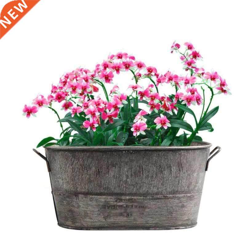 Zinc Metal Flowerpot Garden Planter Trough Flower Plant Pot