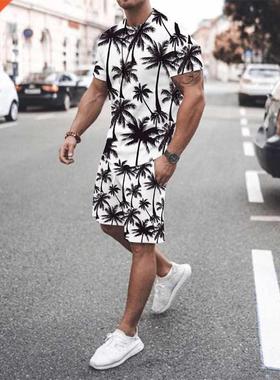 ndy Men's T-Shirts + Shorts Two-Piece Beach Style Ca