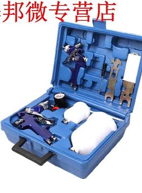 Paint Spray Gun Set 2 Gravity Sprayers and 2 Plastic Pots Au