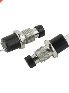 10Pcs 7mm Black 2Pins Mini Lockless Momentary ON/OFF Push Bu