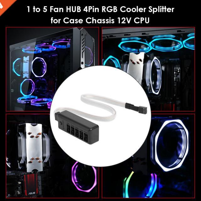 1 to 5 Multi Way Fan HUB Set Adapter Desktop PC Case 4Pin RG