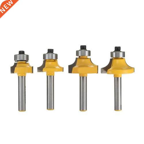 4Pcs Corner Round Over Router Bit 1/4 Inch Shank Bearing Mil