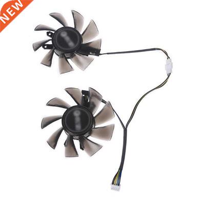 2Pcs 75mm/2.95in T129215BU 4Pin 12V 0.50A VGA Fan Graphics C