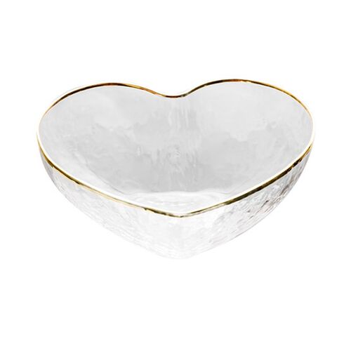 Tableware Bowl Heart Shaped Glass Fruit Salad Seasoning