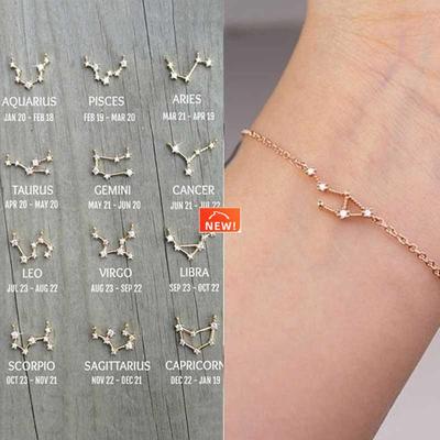 Constellation Simple Bracelets for Women Charm Zodiac