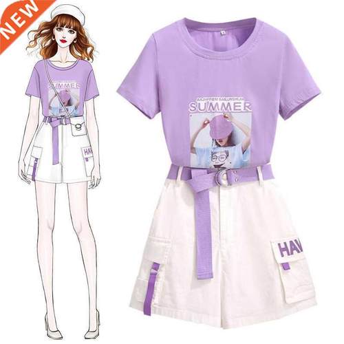2021 Summer Casual Character Print Outfits Women's Two P
