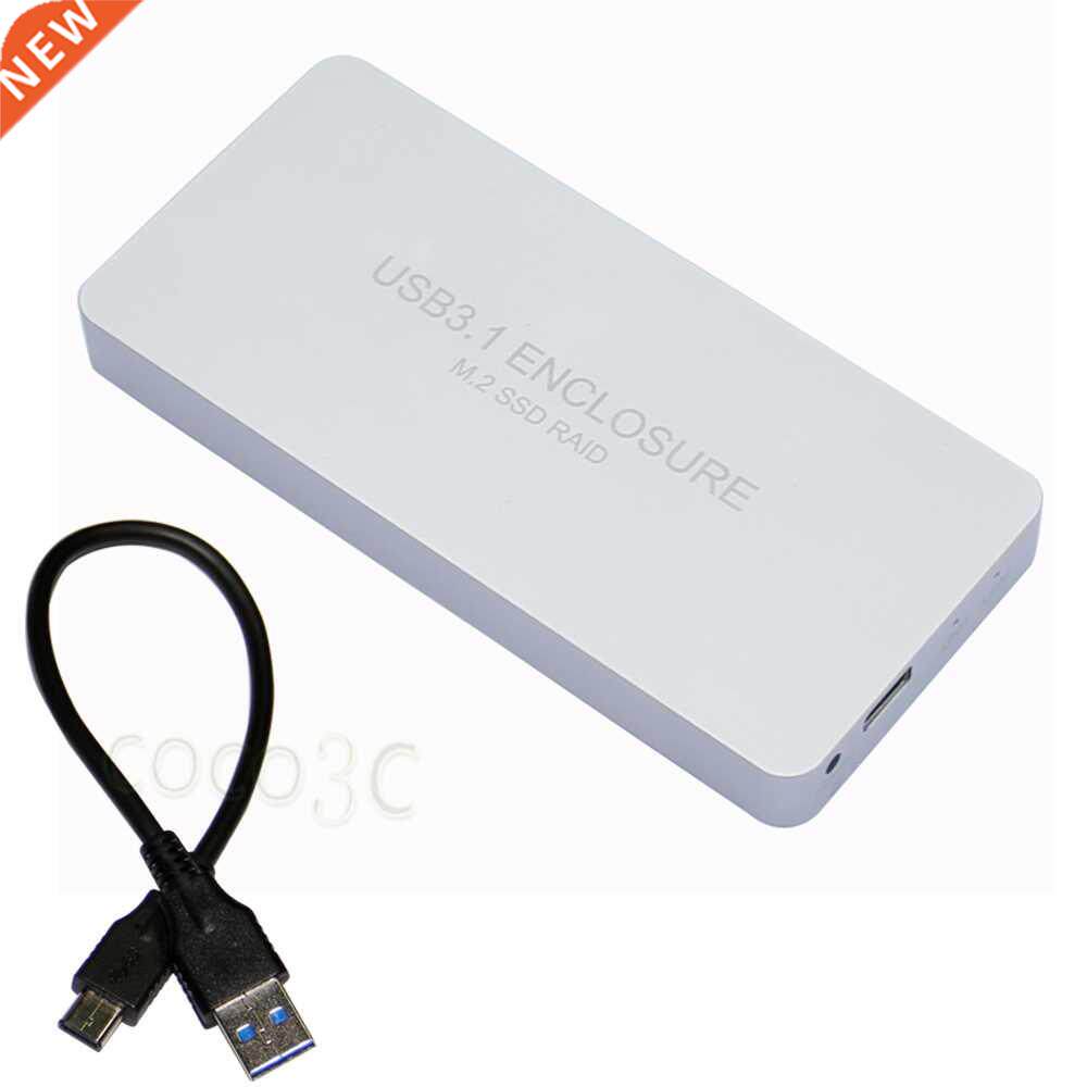 Free Shipping Dual NGFF RAID SSD enclosure USB-C to M.2 adap