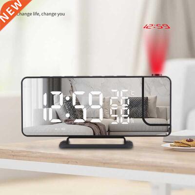 Digital Projector Mirror Alarm Clock with USB Charger LED Di