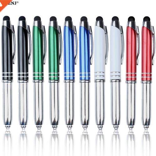 10pcs 3 In 1 Touch Screen Stylus Ballpoint Pen With LED Flas