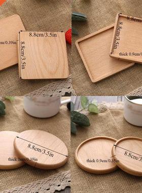 Durable Wood Coasters Placemats Decor Square Round Heat Resi