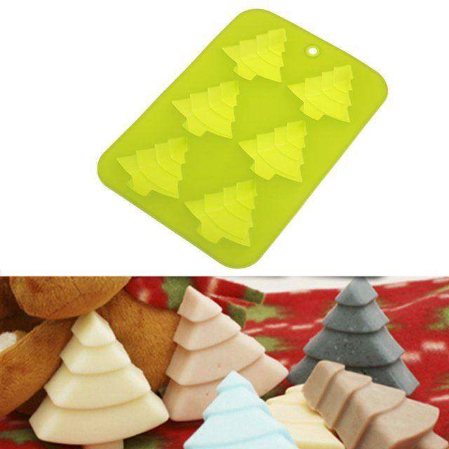 Durable 3D Christmas Tree Shape Silicone Soap Mold Handwork