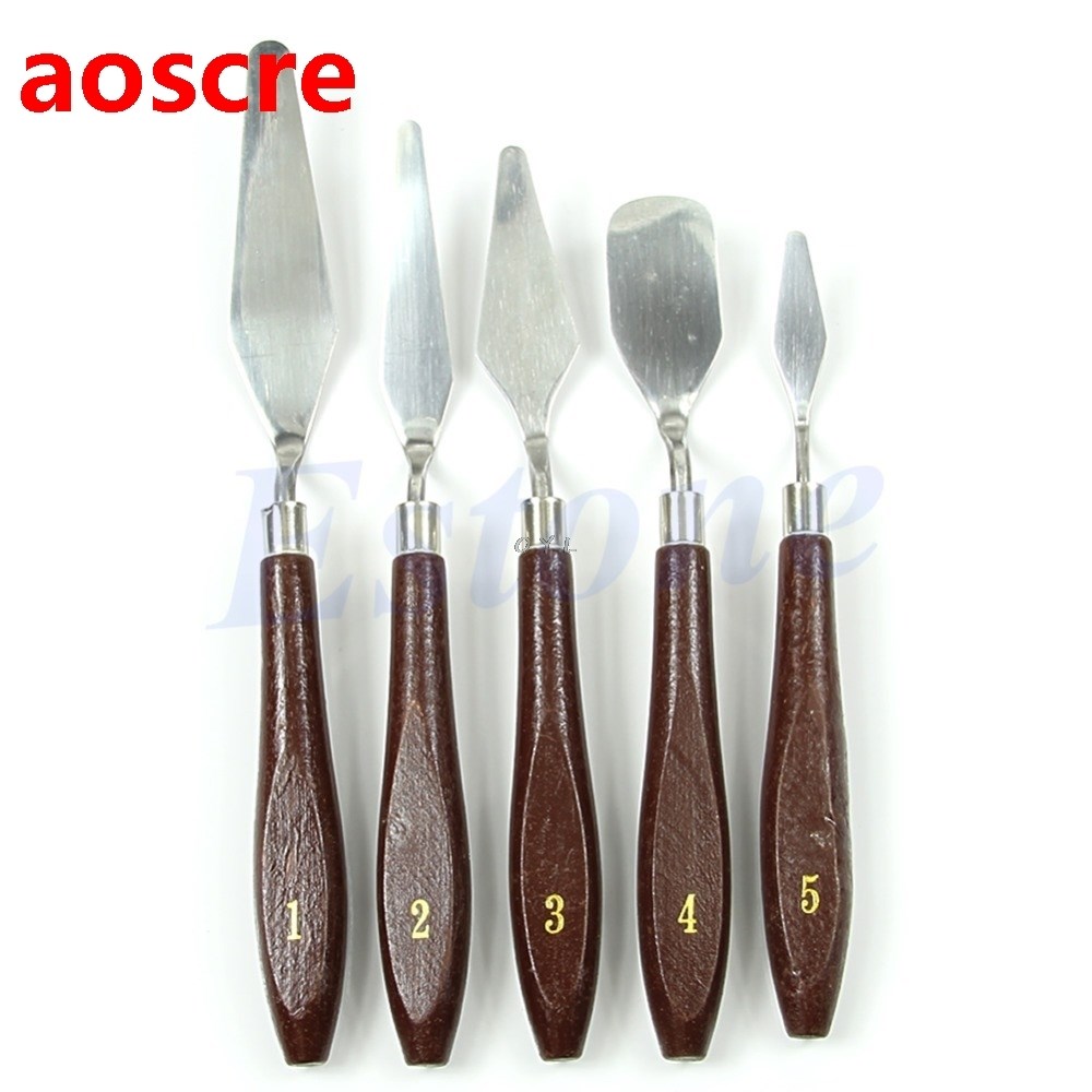 5pcs artist painting palette knife spatula paint art for thi