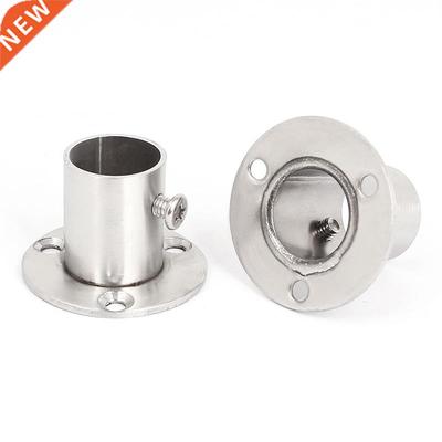 Wardrobe 19mm Tube Rail Rod End Support Bracket 2pcs