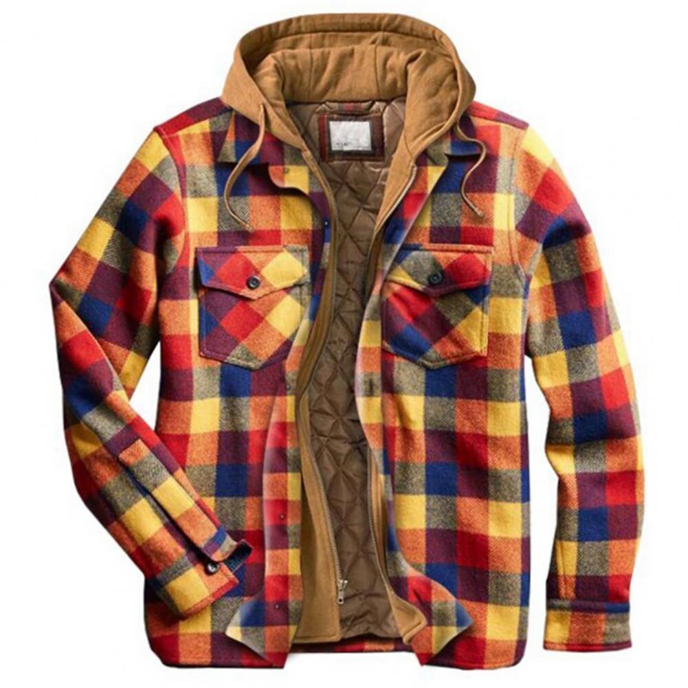 Winter/Autumn Men's Jacket Plaid Pattern Plus Size Autum