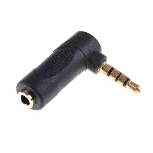 .5mm Jack Right Angle Male To Female Audio Stereo Headphone