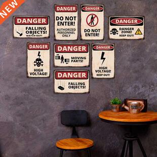 Tin Signs Wall Decor HIGH VOLTAGE Beware Warning Plaques IBO