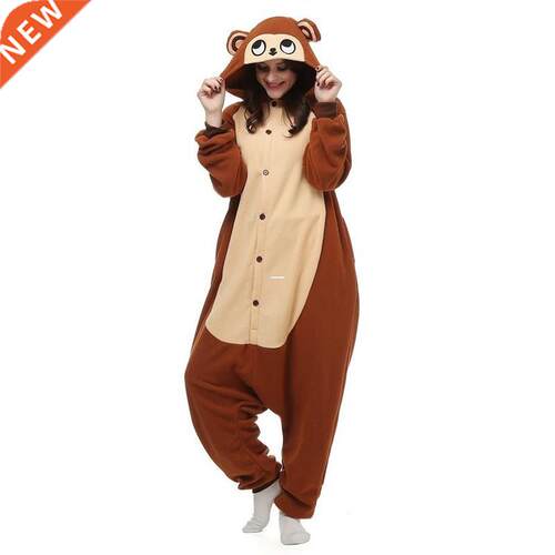 Polar Fleece Brown Monkey Costume Cartoon Anil Onesie Paja