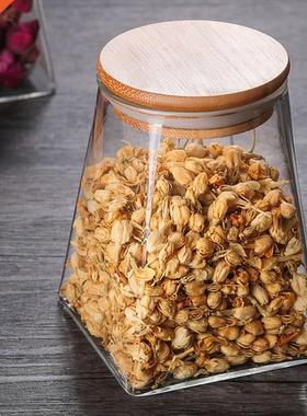 Glass Jar with Wooden Lid Kitchen Storage Bottles Jars Food