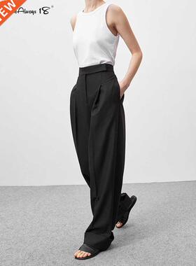 Mnealways 18 Spring Summer Black Ladies Office Trousers Wome