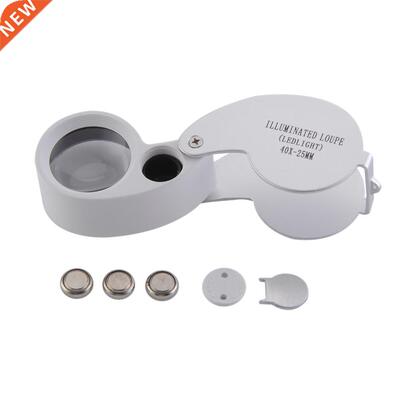 LED Portable pliant bijoux 40X loupe en alliage d'alumin