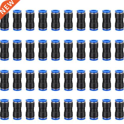 100Pcs PU Pneumatc Fttngs 2-Way Straght Connector Quck