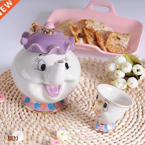 New Cartoon Beauty And The Beast Teapot Mug Mrs Potts Chip T