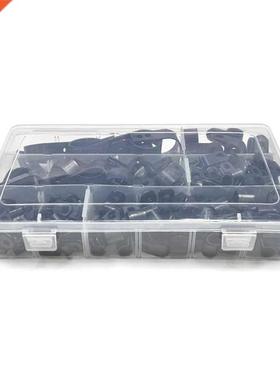200 pcsR type cable management card black plastic P fastener